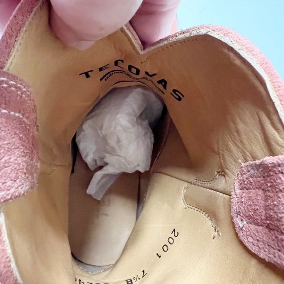 Tecovas The Lucy Suede Heeled Ankle Boots in Desert Rose 7.5 NWB - Picture 10 of 13